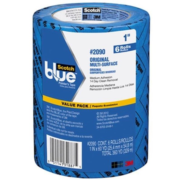 3M 3M 2090-24EVP. .94 in. x 60 yd. Scotch Blue Painters Tape Value Pack - 6 Pack 168863